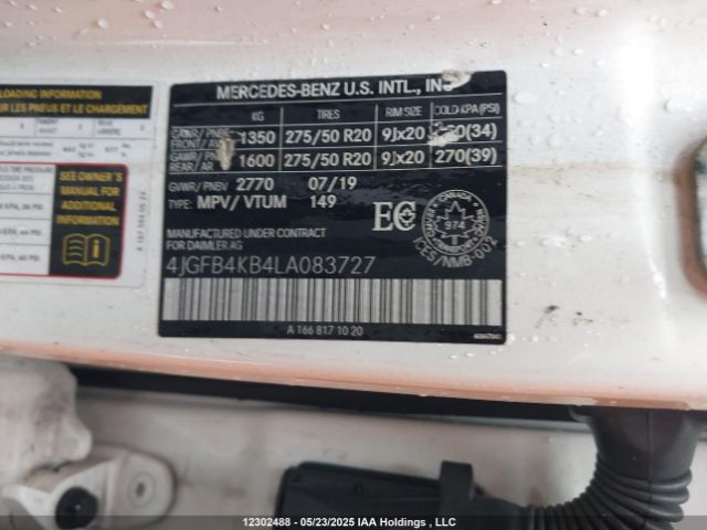 4JGFB4KB4LA083727 Mercedes-Benz Gle 350 4matic
