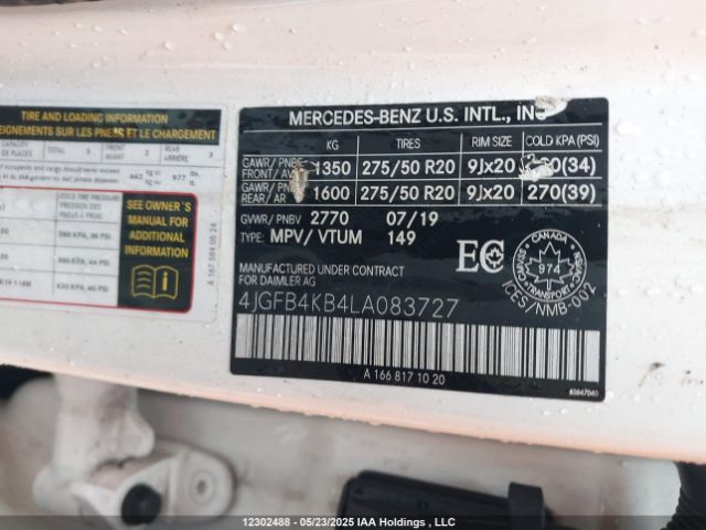 4JGFB4KB4LA083727 Mercedes-Benz Gle 350 4matic