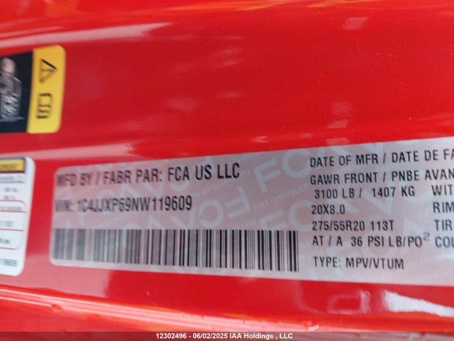 1C4JJXP69NW119609 Jeep Wrangler Unlimited Sahara 4xe