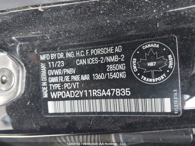 Porsche 2024 2024 WP0AD2Y11RSA47835 Image 9