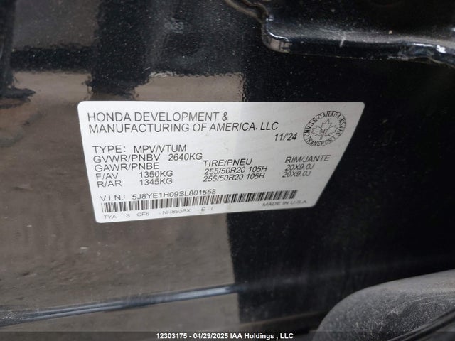 5J8YE1H09SL801558 Acura j35y5