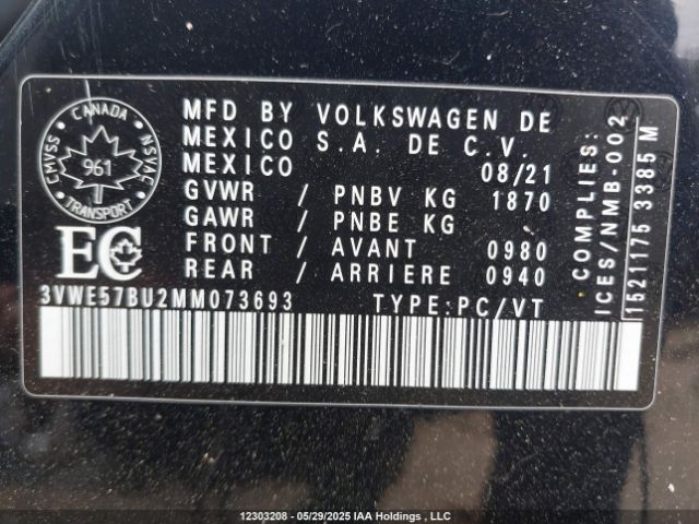 3VWE57BU2MM073693 Volkswagen tsi