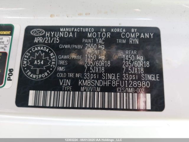 KM8SNDHF8FU128980 Hyundai dohc gdi lambda ii