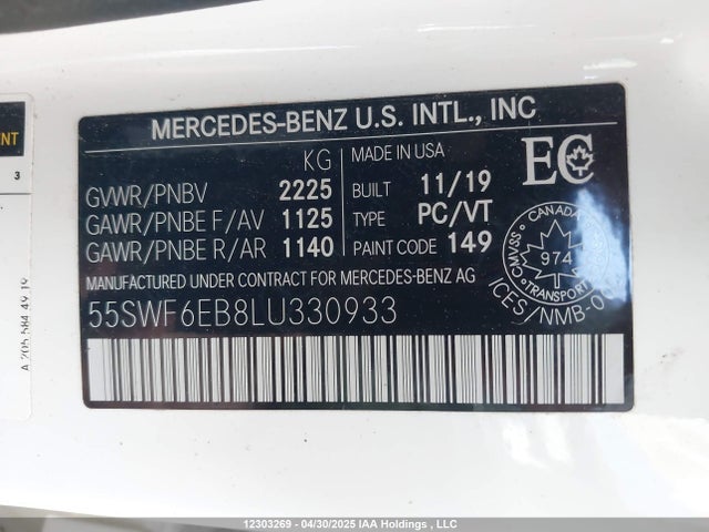 55SWF6EB8LU330933 Mercedes-Benz m276