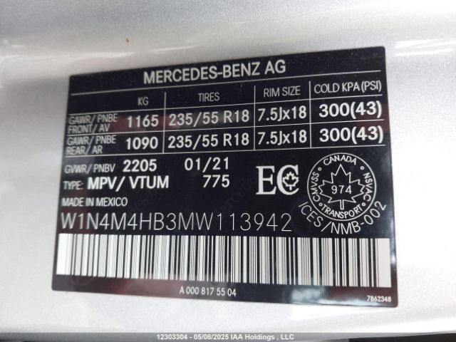 W1N4M4HB3MW113942 Mercedes-Benz m260