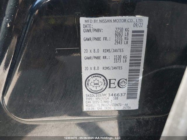 5N1DL1GS7PC346637 Infiniti 2023