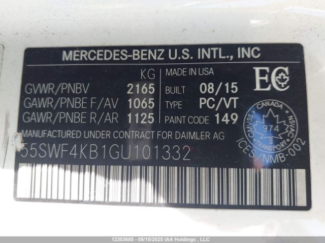55SWF4KB1GU101332 Mercedes-Benz C 300 4matic