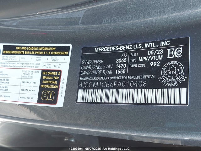 4JGGM1CB6PA010408 Mercedes-Benz ed