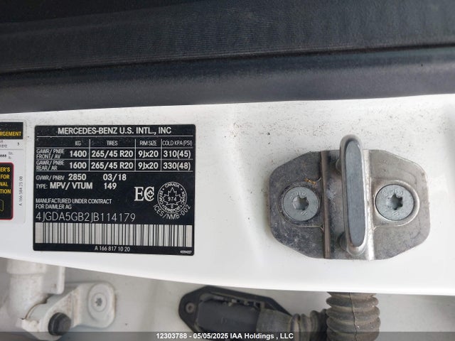 4JGDA5GB2JB114179 Mercedes-Benz m276