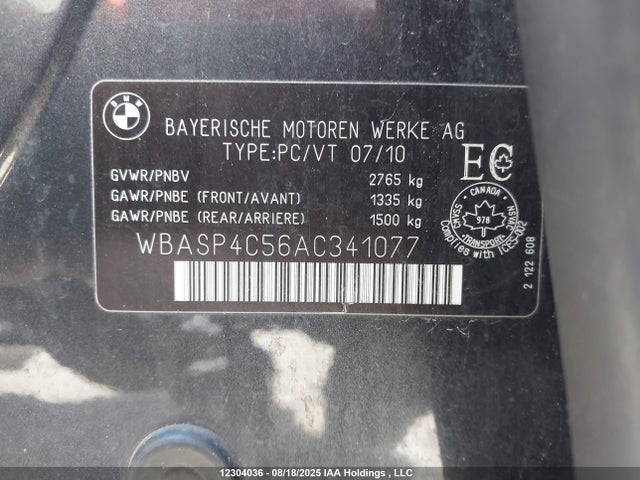 Продаж на аукціоні авто 2010 Bmw 550i Gran Turismo Xdrive, vin: WBASP4C56AC341077, номер лоту: 12304036