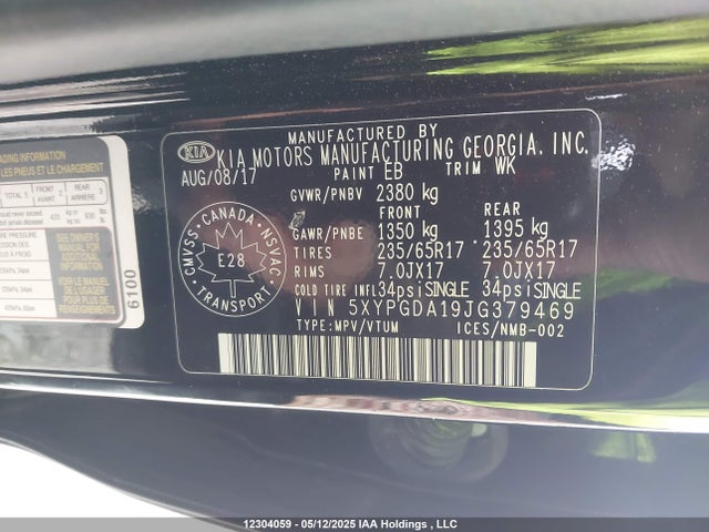 5XYPGDA19JG379469 KIA t-gdi theta-ii