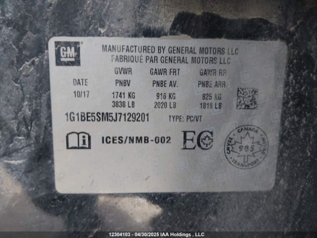 1G1BE5SM5J7129201 Chevrolet le2 -di: direct injection, vvt: variable valve timing, gen, alum