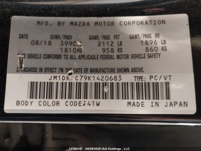Mazda pe 2019 JM1DKFC79K1420683 Image 9
