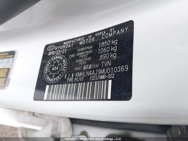 KMHLN4AJ9MU010369 Hyundai gdi kappa