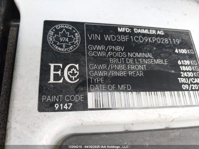 WD3BF1CD9KP028119 Mercedes-Benz om 642 with brake assist