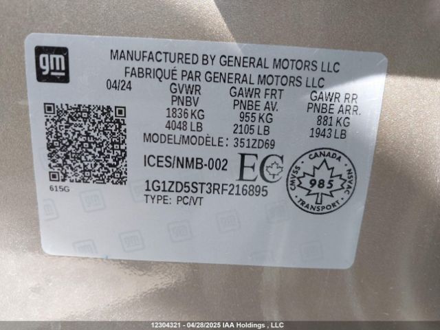 1G1ZD5ST3RF216895 Chevrolet MALIBU LT