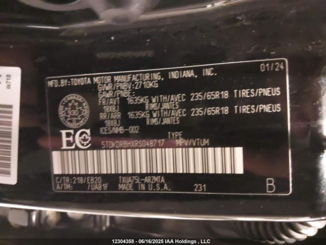 5TDKDRBHXRS048717 Toyota t24a-fts