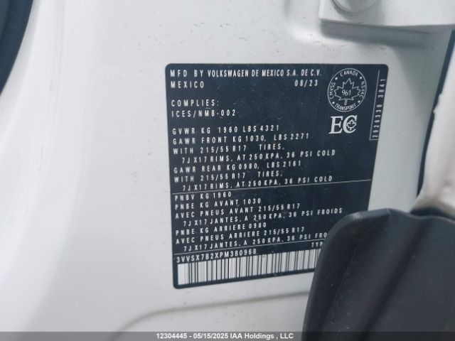 3VVSX7B2XPM380968 Volkswagen tsi