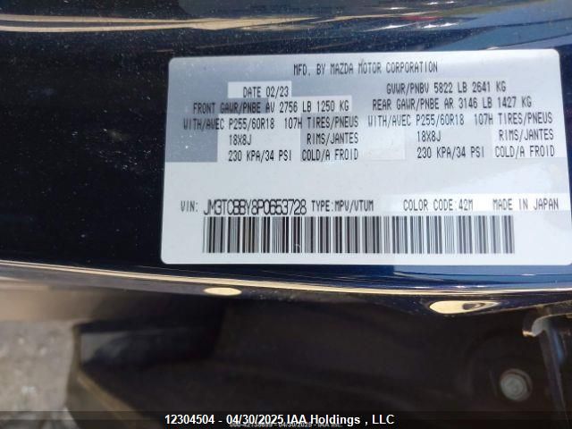 JM3TCBBY8P0653728 Mazda Cx-9 Gs