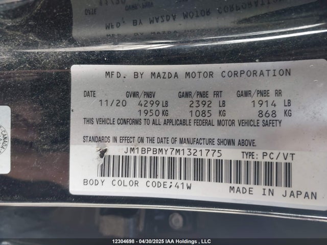 JM1BPBMY7M1321775 Mazda py turbo