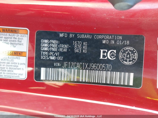 JF1ZCAC1XJ9600570 Subaru na