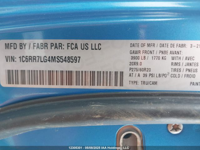 1C6RR7LG4MS548597 RAM 1500 Classic Slt
