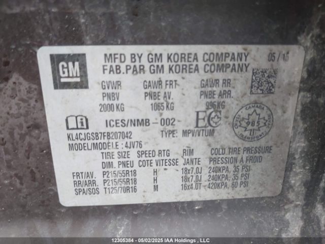 KL4CJGSB7FB207042 Buick Encore