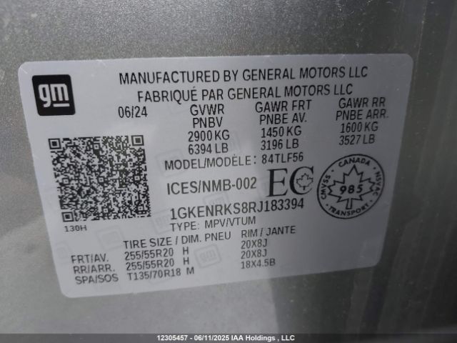 1GKENRKS8RJ183394 GMC lk0
