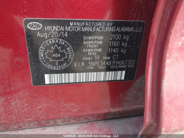 5NPE34AB7FH067310 Hyundai Sonata Sport/limited