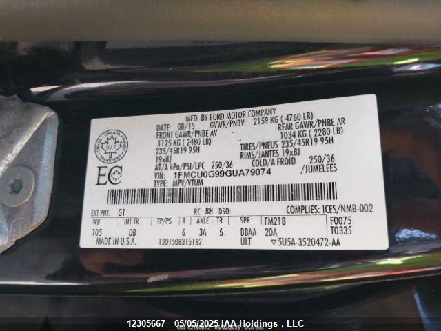 1FMCU0G99GUA79074 Ford ESCAPE SE