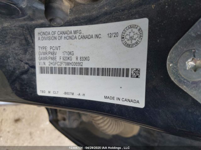 2HGFC2F79MH006562 Honda CIVIC EX