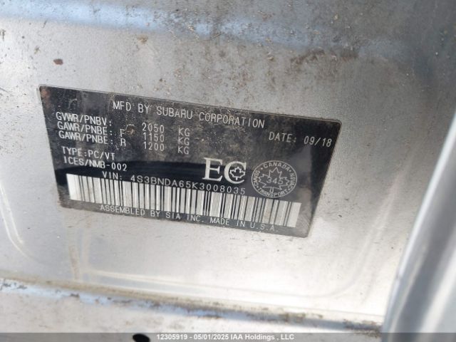 4S3BNDA65K3008035 Subaru Legacy 2.5i