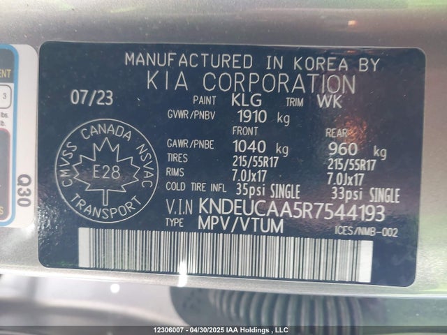 KNDEUCAA5R7544193 KIA nu mpi