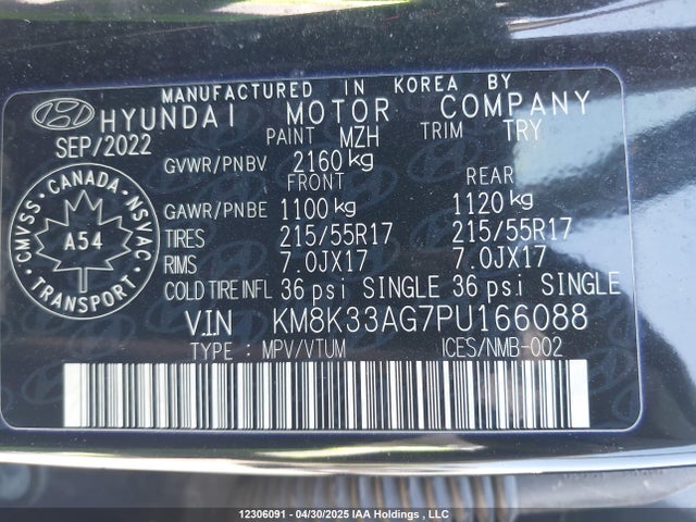KM8K33AG7PU166088 Hyundai Kona