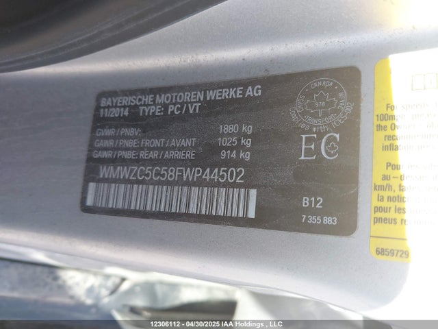 Mini 2015 2015 WMWZC5C58FWP44502 Image 9