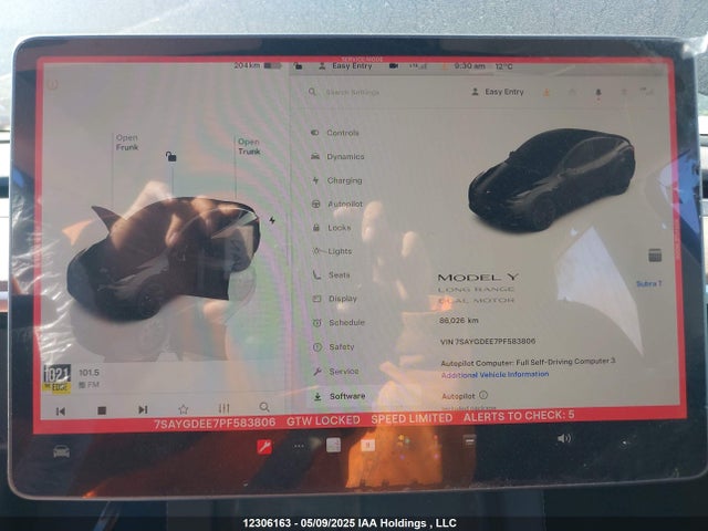 7SAYGDEE7PF583806 Tesla Model Y