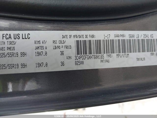 3C4PDDFGXHT600165 Dodge Journey