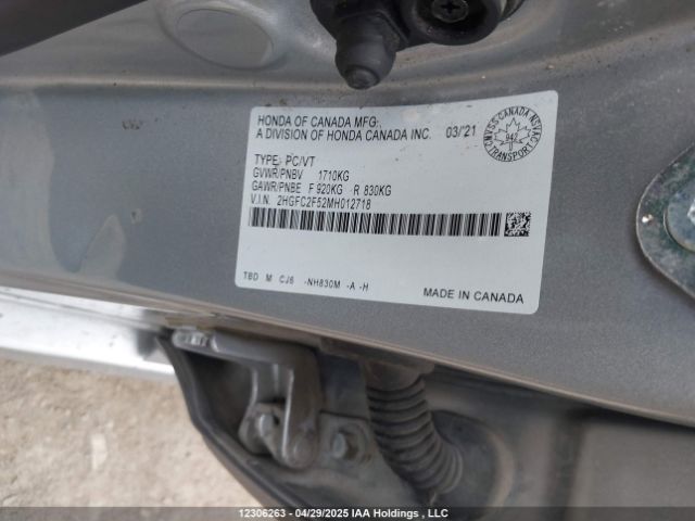 2HGFC2F52MH012718 Honda Civic Lx