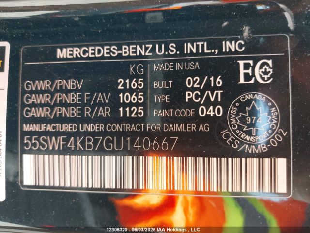 55SWF4KB7GU140667 Mercedes-Benz C 300 4matic