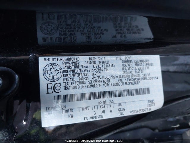 1FADP3K25EL358154 Ford Focus