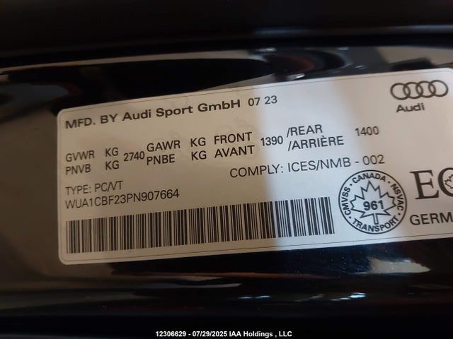 WUA1CBF23PN907664 Audi RS 6 AVANT