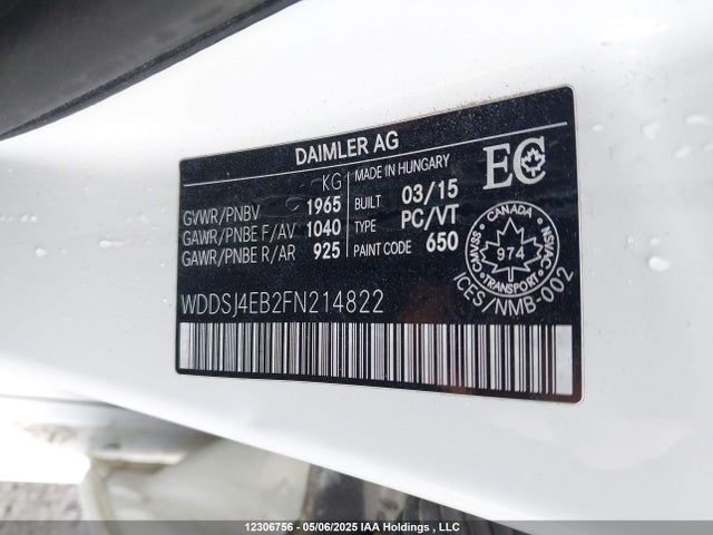 WDDSJ4EB2FN214822 Mercedes-Benz 2015