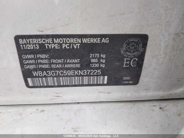 BMW 328 XI 2014 WBA3G7C59EKN37225 Image 9
