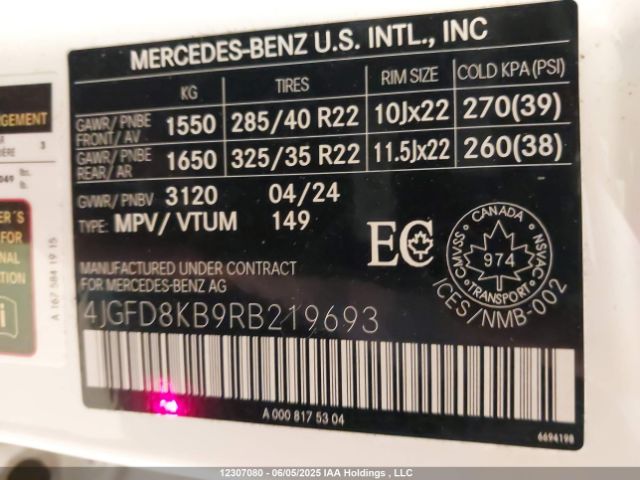 4JGFD8KB9RB219693 Mercedes-Benz Amg Gle 63 Coupe S 4matic