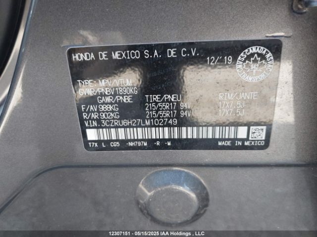 3CZRU6H27LM102749 Honda r18z9