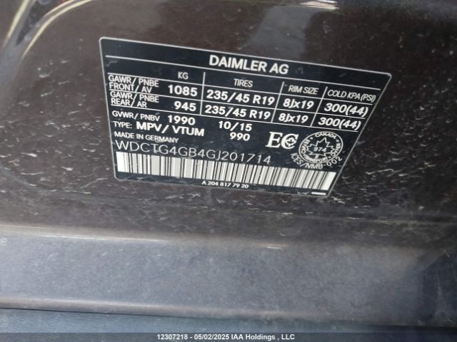WDCTG4GB4GJ201714 Mercedes-Benz 270