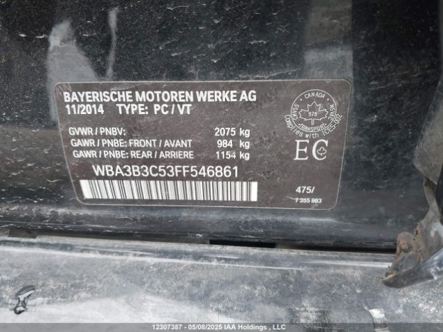 WBA3B3C53FF546861 BMW 2015