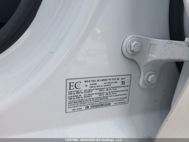 7SAYGDEE9RF230499 Tesla Model Y