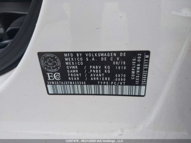 3VW2K7AJXFM423349 Volkswagen Jetta 2.0l Trendline/2.0l Trendline+