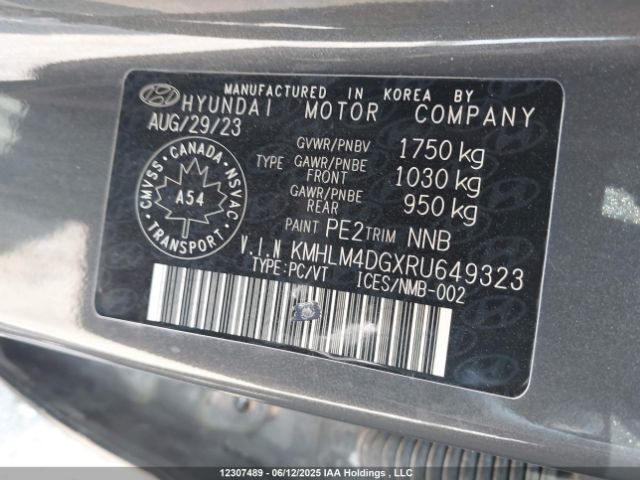 KMHLM4DGXRU649323 Hyundai mpi nu pe